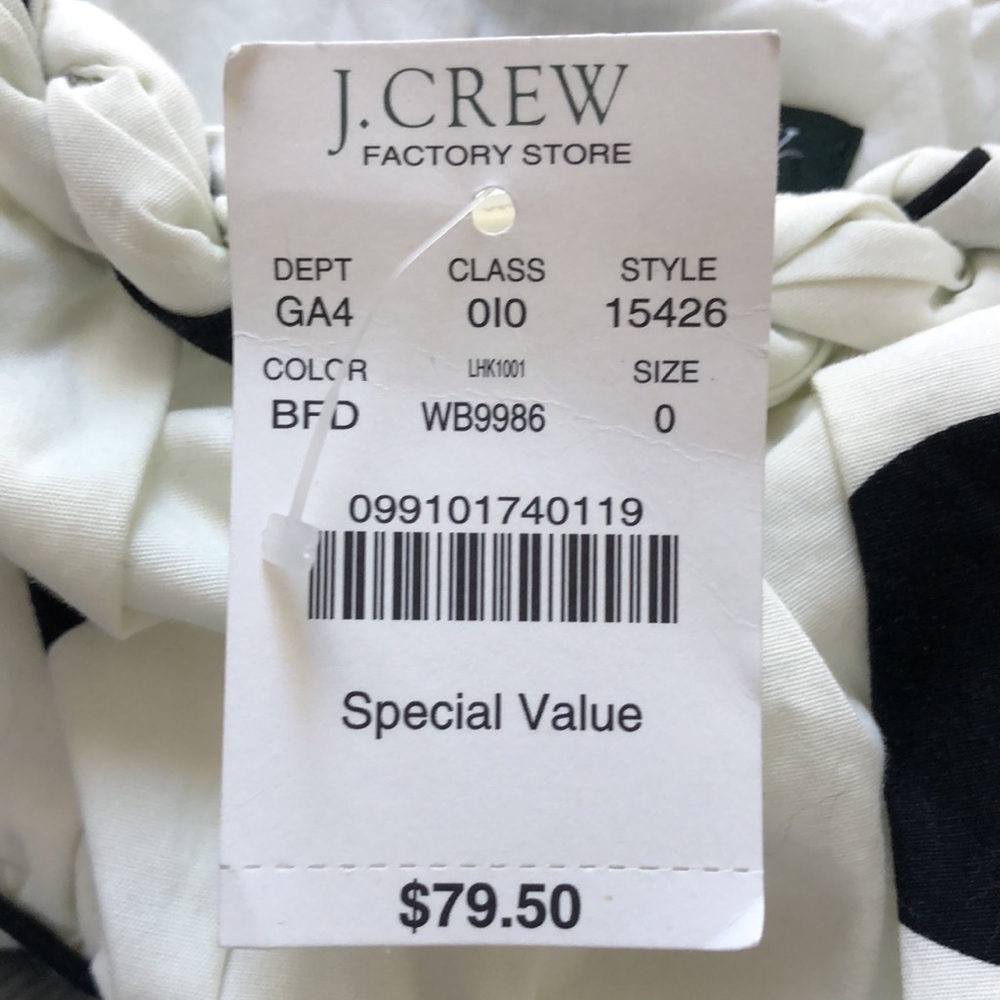 [ J CREW] White Black Polka Dot Dress NWT - Picture 4 of 4